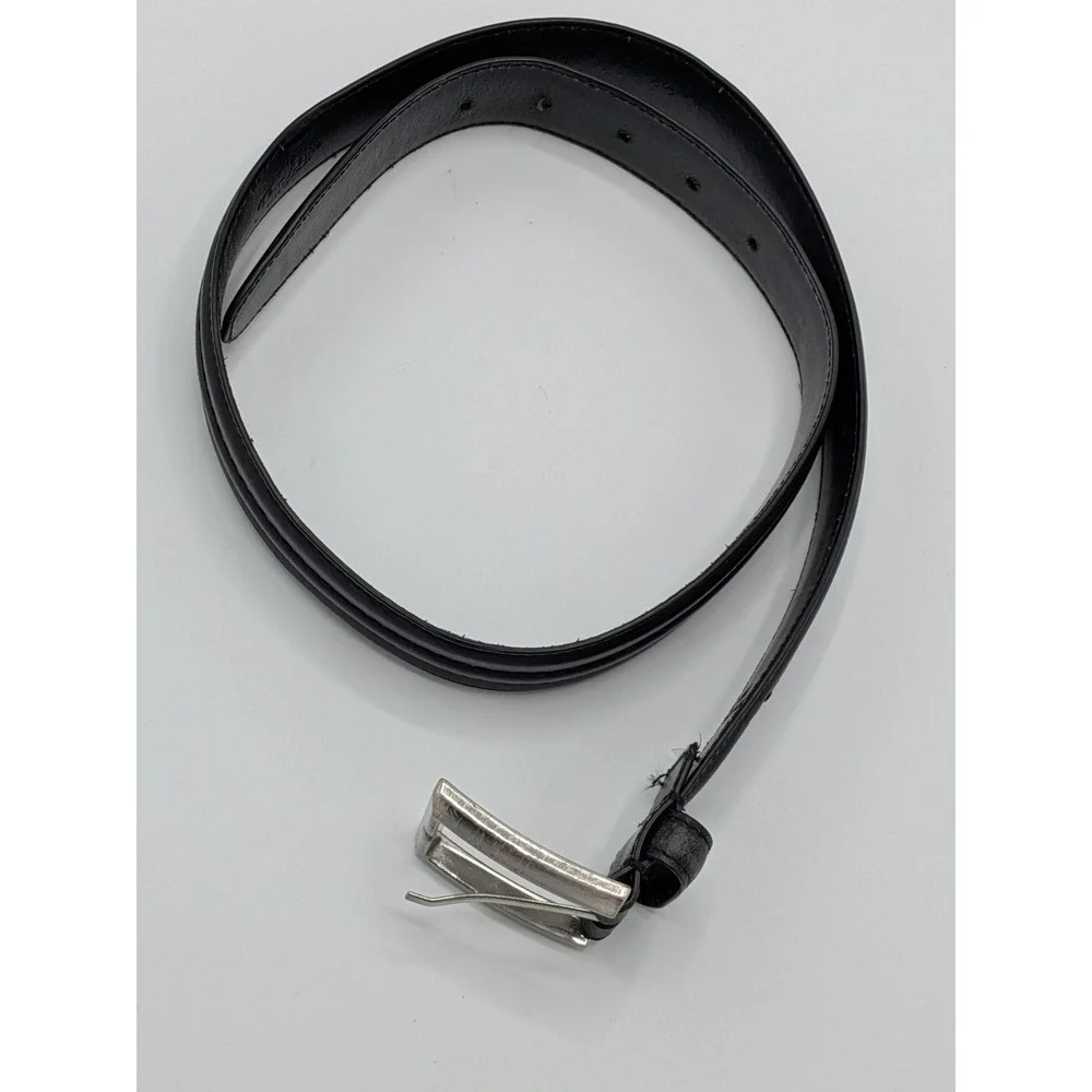 Florsheim Leather Belt Black Size 32 Men's Dress Belt Silver Buckle‎